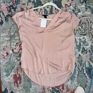 H&M Blush Pink V-Neck Blouse